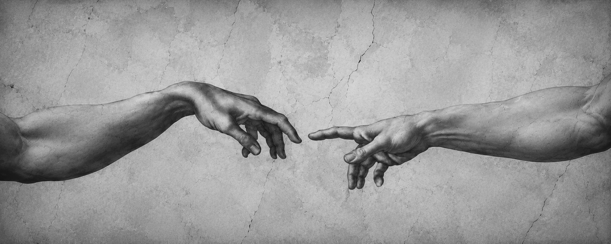 Duas mãos quase se tocando